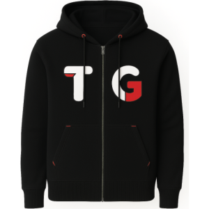 mens zipper applique hoodie