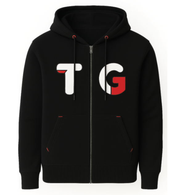 mens zipper applique hoodie