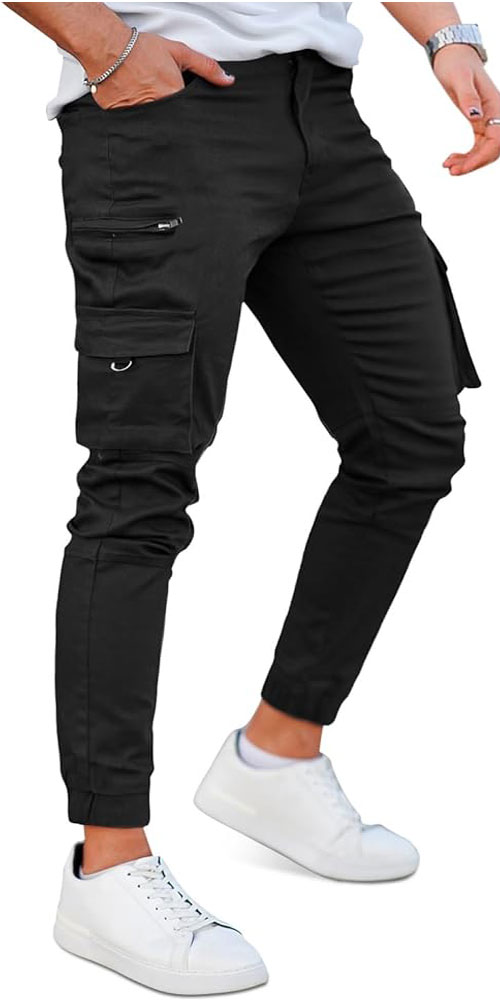 :Black-Comfortable Men’s Cargo Pant Comfortable Men’s Cargo Pant