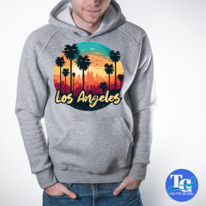 Los Angeles California Printed Male Hoodie (HM4) - Image 2