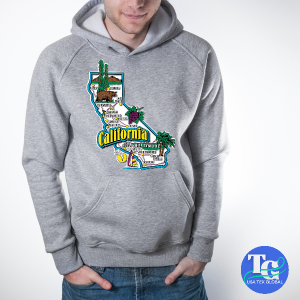 California Maps Printed Male Hoodie (HM3) - Image 2