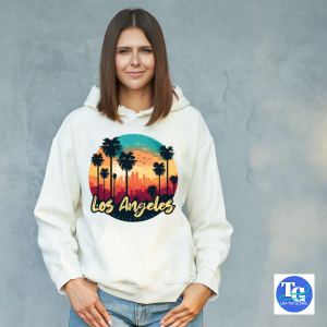 Los Angeles California Printed Female Hoodie (HF4) - Image 4