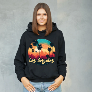 Los Angeles California Printed Female Hoodie (HF4) - Image 2