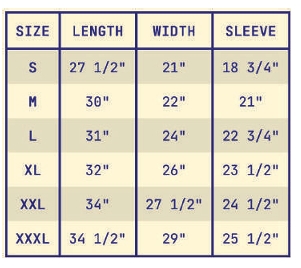 Mens Polo shirt size chart